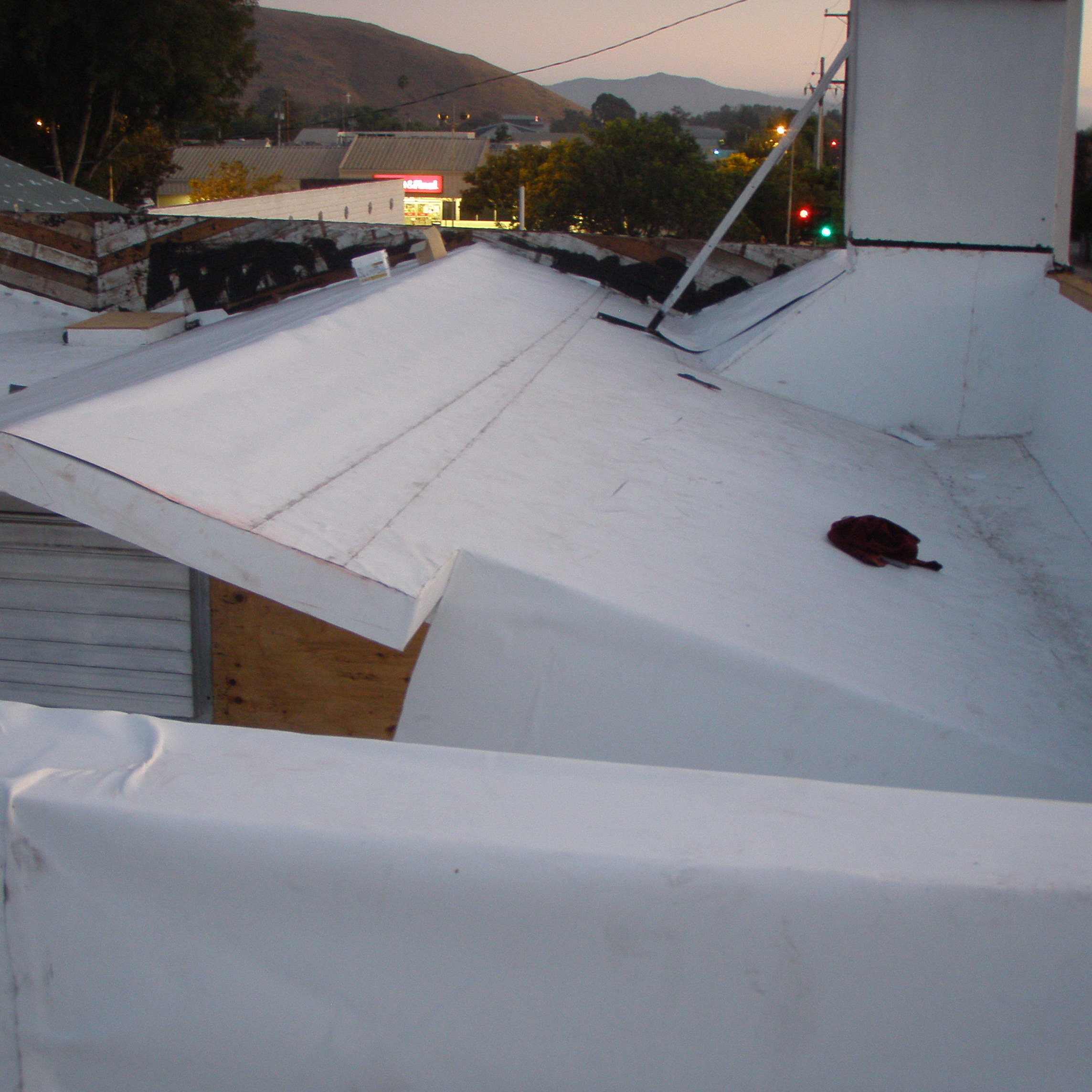 TPO roof membrane on roof of The Sub